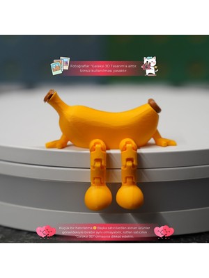 Oturan Muz Tasarımlı Figür | Sarı & Kahverengi | Masa Üstü & Ofis Dekoru