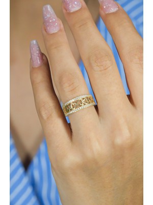 Kalpli Yarım Tur Yüzük 14 Ayar A080532