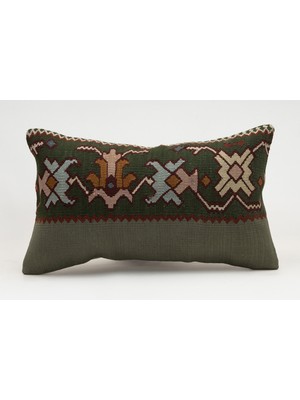 Kilim Wholesale El Yapımı Kilimden Yapılmış Vintage Kırlent Kılıfı, Yün, 30X50 cm