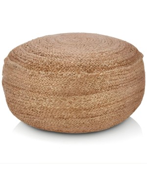 Casalinda Kucuk Yuvarlak Jut Puf Yassı