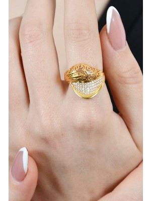 Ravi Pırlanta Taşlı Işlemeli Yüzük 22 Ayar A026012