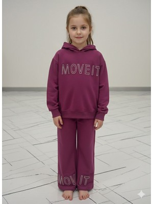 Yağmur Giyim Taskids2i Move It Yazılı 2 Ip Kumaş %100 Pamuk Kız Çocuk Eşofman Takımı 6-13 Yaş 31369