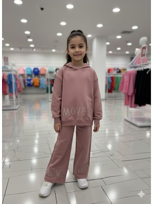 Yağmur Giyim Taskids2i Move It Yazılı 2 Ip Kumaş %100 Pamuk Kız Çocuk Eşofman Takımı 6-13 Yaş 31369