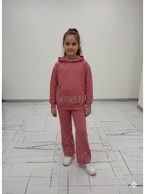 Yağmur Giyim Taskids2i Move It Yazılı 2 Ip Kumaş %100 Pamuk Kız Çocuk Eşofman Takımı 6-13 Yaş 31369