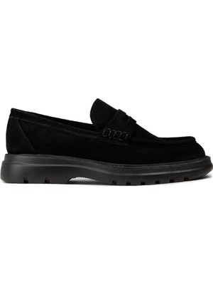 Deery Erkek Hakiki Süet Siyah Loafer Ayakkabı - 02006MSYHE04