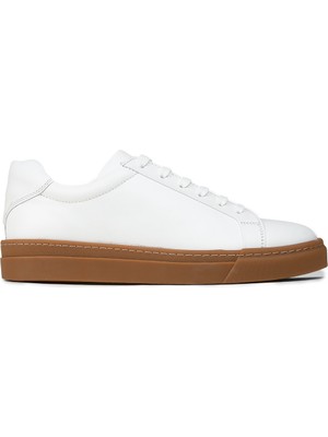 Deery Erkek Beyaz Hakiki Deri Sneaker Ayakkabı - 02018MBYZC03