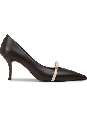 Deery Kadın Kahverengi Fiyon Detaylı Stiletto - V4025ZKHVM01