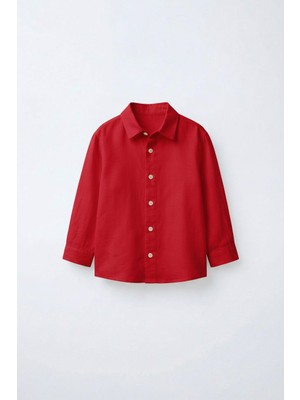Magu Kırmızı Keten Gömlek