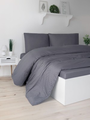 Patron Home Fermuarlı Çantalı Çift Kişilik %100 Pamuk Saten Lastikli Çarşaflı Nevresim Takımı