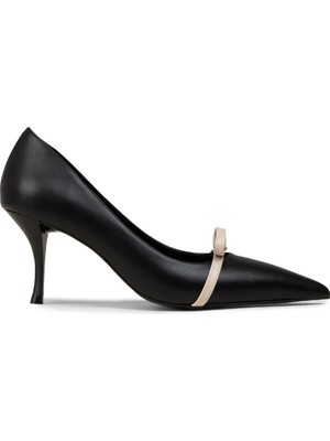 Deery Kadın Fiyonk Detaylı Siyah Stiletto - V4025ZSYHM01