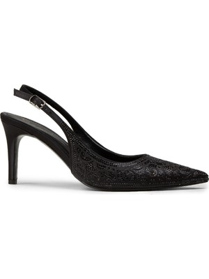 Deery Kadın Siyah Taş Detaylı Slingback Stiletto - RD035ZSYHM01