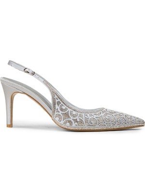Deery Kadın Gümüş Renk Slingback Stiletto - RD035ZGMSM01