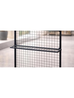 Rafburada 2 Adet Tel Panoya Geçen Sık Telli Tel Raf SIYAH-20X100 cm