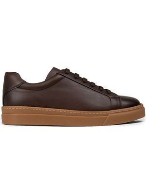 Deery Erkek Kahverengi Hakiki Deri Sneaker Ayakkabı - 02018MKHVC01