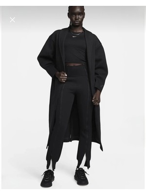 Nike Sportswear Tech Fleece Oversize Bol Kalıp Siyah Kadın Uzun Ceket/hırka FQ2602-010