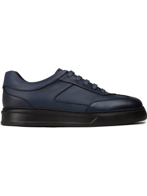 Deery Erkek Mavi Hakiki Deri Sneaker Ayakkabı - 02015MMVIE01