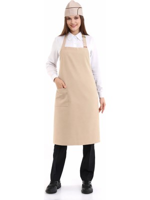 Bilenn Tekstil Askılı Önlük Cepli - Bej