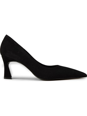 Deery Kadın Siyah Yılan Desenli Orta Topuklu Ayakkabı - V4030ZSYHM02