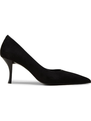 Deery Kadın Siyah Süet Sivri Burun Stiletto - V4045ZSYHM01