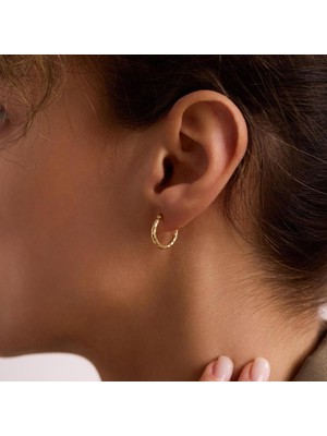 Bayar Gold 14 Ayar Altın Italyan Parıltı Halka Küpe