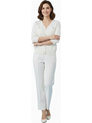 On Triko Düğme Kapamalı Bluz 70429