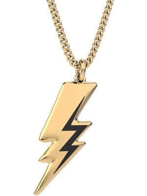 Chocli 18 Ayar Altın Kaplama Şimşek Kolye CH0406 Gold
