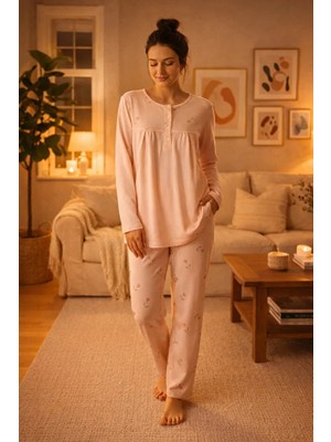 Nena Uzun Kol Kadın Pijama Takım 14618