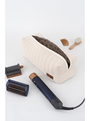 Estrella Paris Çizgi Krem Dy-Son Airwrap ve Tüm Saç Şekillendiriniz Için Xl Boy Seyahat, Makyaj Çantası