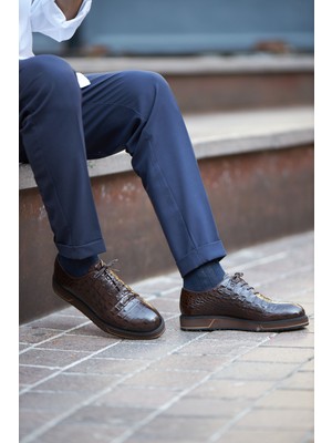 Faruk Balkanas Marquez Model Hakiki Kroko Deri Eva Taban Casual Ayakkabı