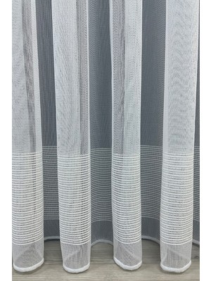 Cortibo Roma Şeritli Tül Perde Gold - Pilesiz