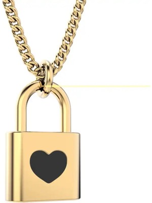 Chocli 18 Ayar Altın Kaplama Kilit Kolye CH0603 Gold