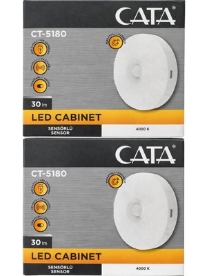 Cata CT-5180 2'li Sensörlü Şarjlı LED Pratik Aydınlatma(Avantaj Paket)