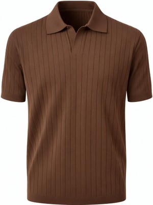 Plus Scorpion Erkek Polo Yaka Slim Fit Triko Tişört Dikey Çizgili Modern Yazlık Triko