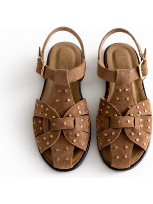 Nope21 Silva Toprak Hakiki Deri Sandalet