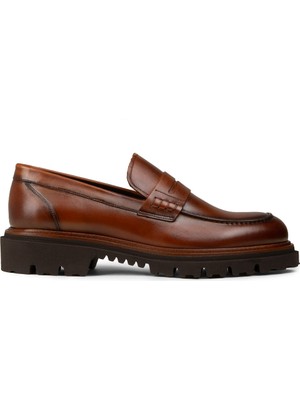 Deery Erkek Hakiki Deri Taba Renkli Loafer Ayakkabı - F6528MTBAP01