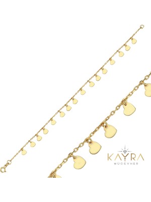 Kayra Mücevher Kalp Altın Bileklik AÇB75