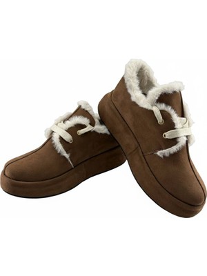 Rexba  Kadın Ayakkabı Kahverengi  Süet  Ayakkabı  Kürklü Uggg Tarzı  Özel  Üretim  Sneakers  Tarzı  Konfort