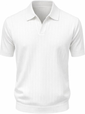 Plus Scorpion Erkek Polo Yaka Slim Fit Triko Tişört Dikey Çizgili Modern Yazlık Triko