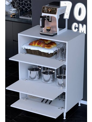 modilayn Ultra Düzen 3 Kapaklı Mikrodalga & Midi Fırın Standlı Çok Amaçlı Kiler Dolabı 14 Farklı Genişlik