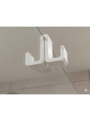 Karerca 2 Adet Çift Taraflı Cam Duşakabin Askısı Havlu Bornoz Askısı