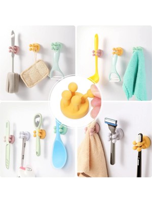 Privo Yapışkanlı Esnek Silikon Çok Amaçlı Tutacak Klips Duvara Monte Pratik Askılık