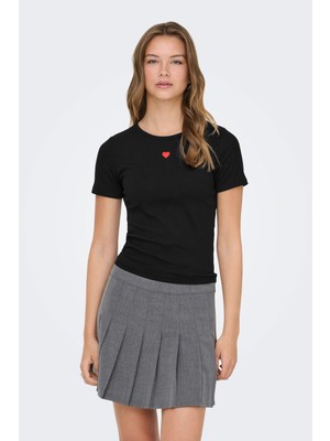 Only Onlelva Slim Fit Yuvarlak Yaka T Shirt Bayan T Shirt 15342939