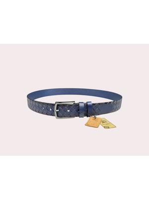 İstanbul Belt Hakiki Deri Erkek Kemer – Örgü Desenli – 3.5 cm – Tek Kat Kalın Deri