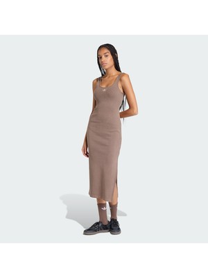 Adidas Originals KE3167 Essentıals Rıb Tank Maxı Dress Washed