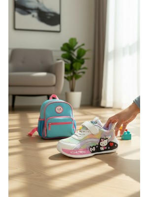 Enoch Hello Kitty Karakterli Kız Çocuk Spor Ayakkabı Cırtlı