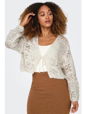 Only Onlbeach Pamuklu Regular Fit V Yaka Triko Hırka Bayan Hırka 15257604