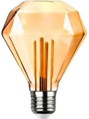 Epilons Ledx Gd-95 Kırılmaz Gövde Diamond Elmas Kesim 4,5 Watt Amber Rustik Ampul