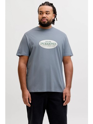 Jack & Jones Plus Büyük Beden % 100 Pamuk Regular Fit Logolu T Shirt Erkek T Shirt 12298346