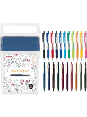 Zebra Sarasa Clip Jel Mürekkepli Roller Kalem Seti 0.5 Mm. 25 Color Box Set