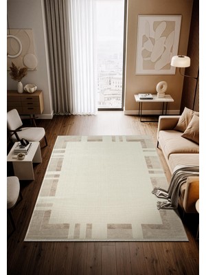 Cotto Home Moon MO109B Bej Halı Klasik Desen Akrilik Pamuk Taban Salon Oturma Odası Halısı